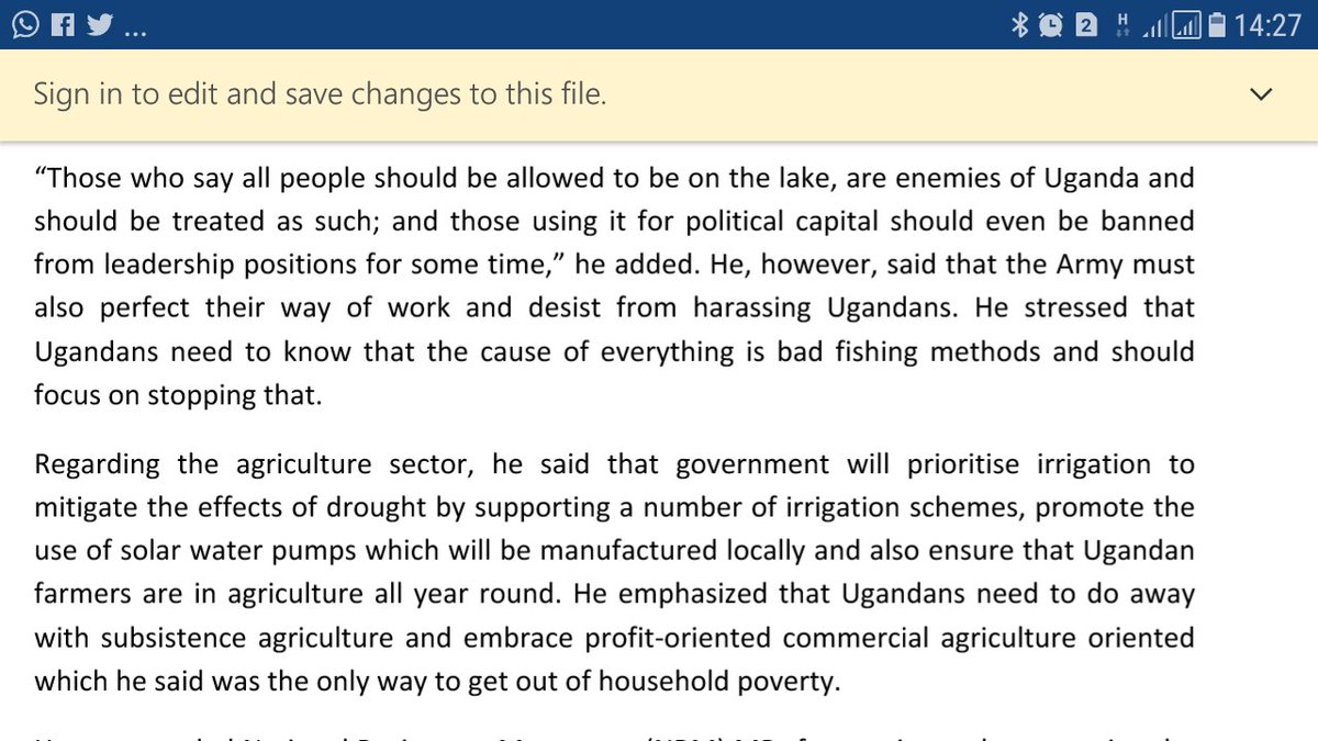 Charlie_Kemi's tweet photo. #M7Address2018  Pres .@KagutaMuseveni reiterates government commitment to adoption of climate smart agricultural practices in #Uganda consequently leading to higher returns from #agriculture . 👏👏👏 https://t.co/NKCVzSYIND