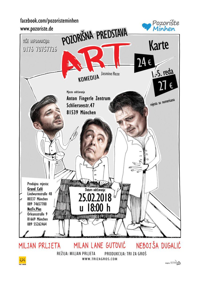 Srećnu i uspjesnu novu godinu punu zdravlja, sreće i ljubavi želi vam Šojić i Team Pozorište Minhen.
Vidimo se 25.02.2018 na predstavi ART