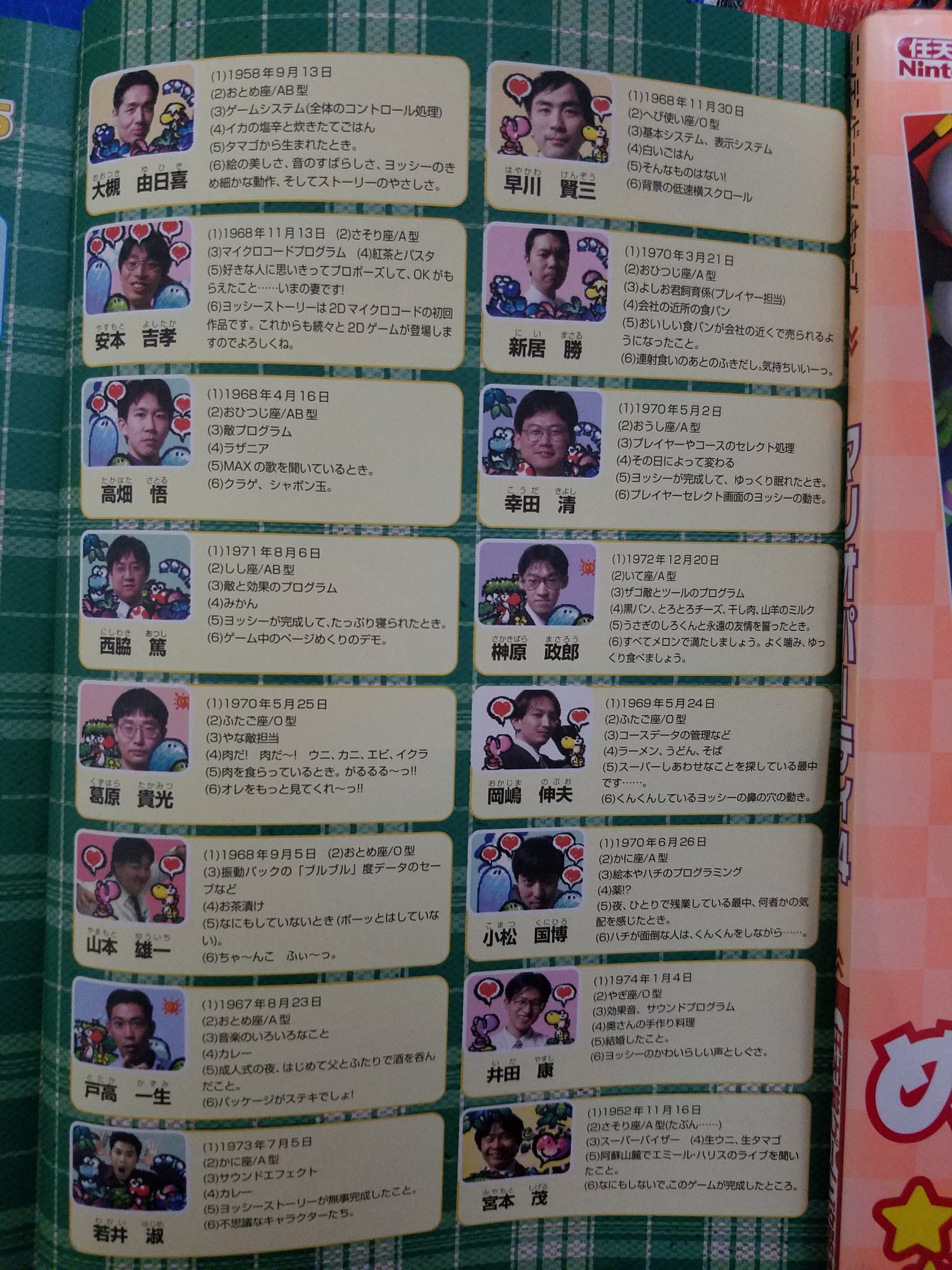 タンジェント Mario Collector ヨッシーストーリーの任天堂公式ガイドブック 制作スタッフのインタビューやスタッフクレジットが載っていました