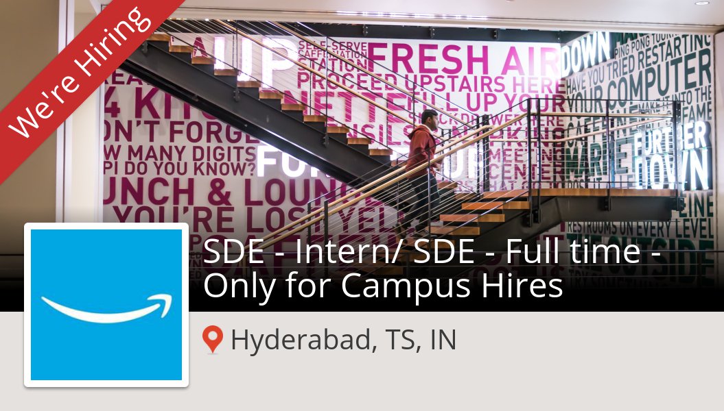 sonyparik's tweet photo. SDE - #Intern/ SDE - Full time - Only for #Campus Hires at #AmazonIndia (#Hyderabad) #job https://t.co/jINk6klA1E https://t.co/7PF33UV8gN