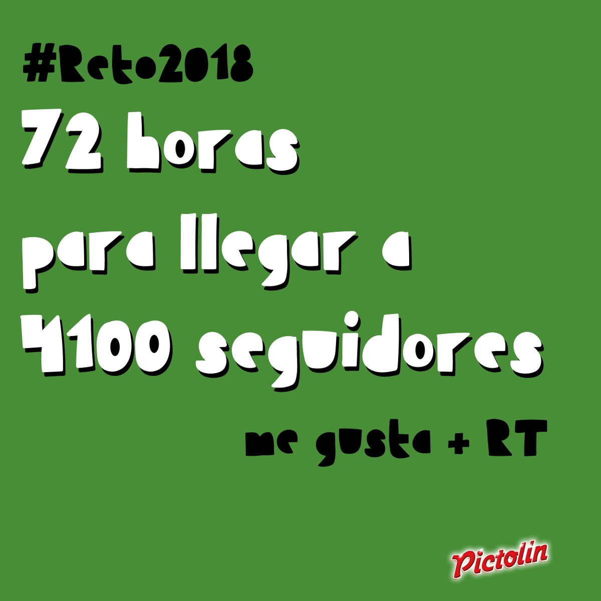 ¡Arrancamos con un reto! 72horas y 2 kilos de Pictolín para 2 ganadores. #4100Pictolin ME GUSTA + RT