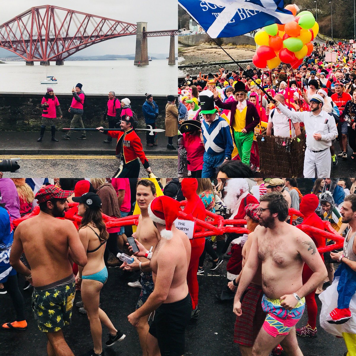 SQrougharts's tweet photo. Bonkers folk in #Queensferry today! #LoonyDook18 #EdHogmanay https://t.co/U53zv1TorH