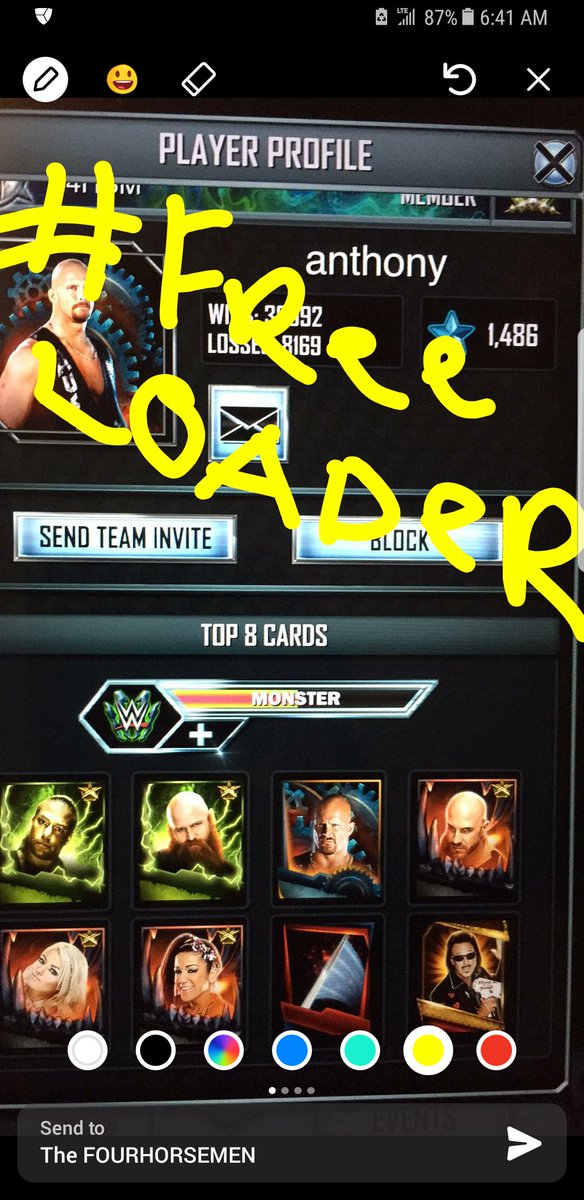 Megaman012488's tweet image. @WWESuperCard I wish you guys had a punishment for people of this type! #FreeLoaderAlert I will continue putting them on blast! #WWESupercard #WWESupercardSeasoning #FreeRecipe #SupercardSoupnoTea