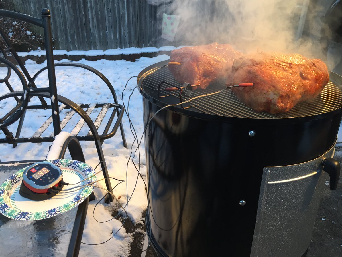 SabSportsShotz's tweet photo. Yeah...it was 6am and -2 degrees as I was firing up the smoker this morning. Started prepping 15 lbs of pork shoulder around 5:30am for what hopefully will be some amazing pulled pork later today. @WeberGrills @VirtualWeber #WeberForLife #iGrill2 #365grilling https://t.co/sT6a4n5kOJ