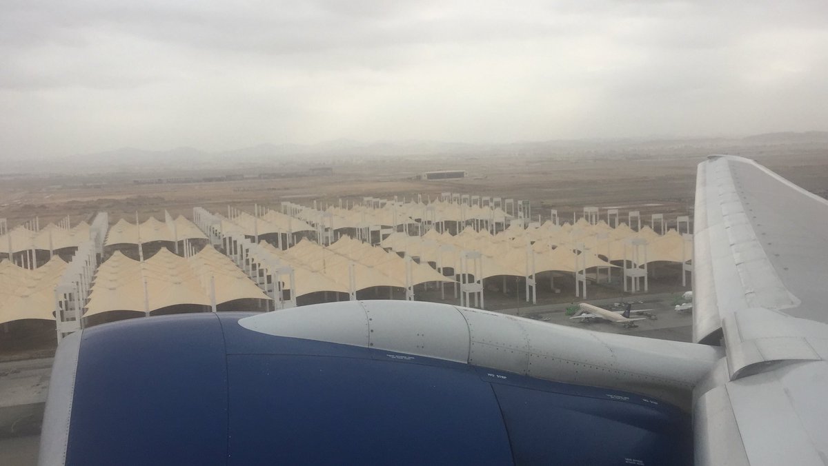 jwush's tweet photo. #Speedbird #BA132 #777 G-VIIA takeoff out of #OEJN #JED MIGDA 1M 34L departure with the #hajjterminal behind the mighty #GE90 @MarkGrigg @FOHeming #avgeek https://t.co/QJCxW80eyW