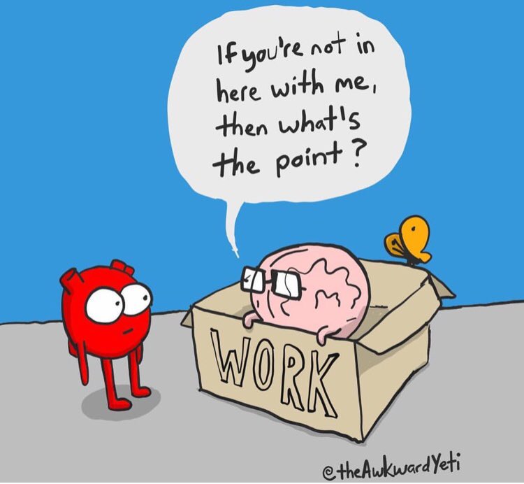 Lucee83's tweet photo. Pensée des premières heures de 2018 ! Et si cette année on travaillait avec le cœur ? ☀️ @theawkwardyeti https://t.co/uaPMvi1y9r