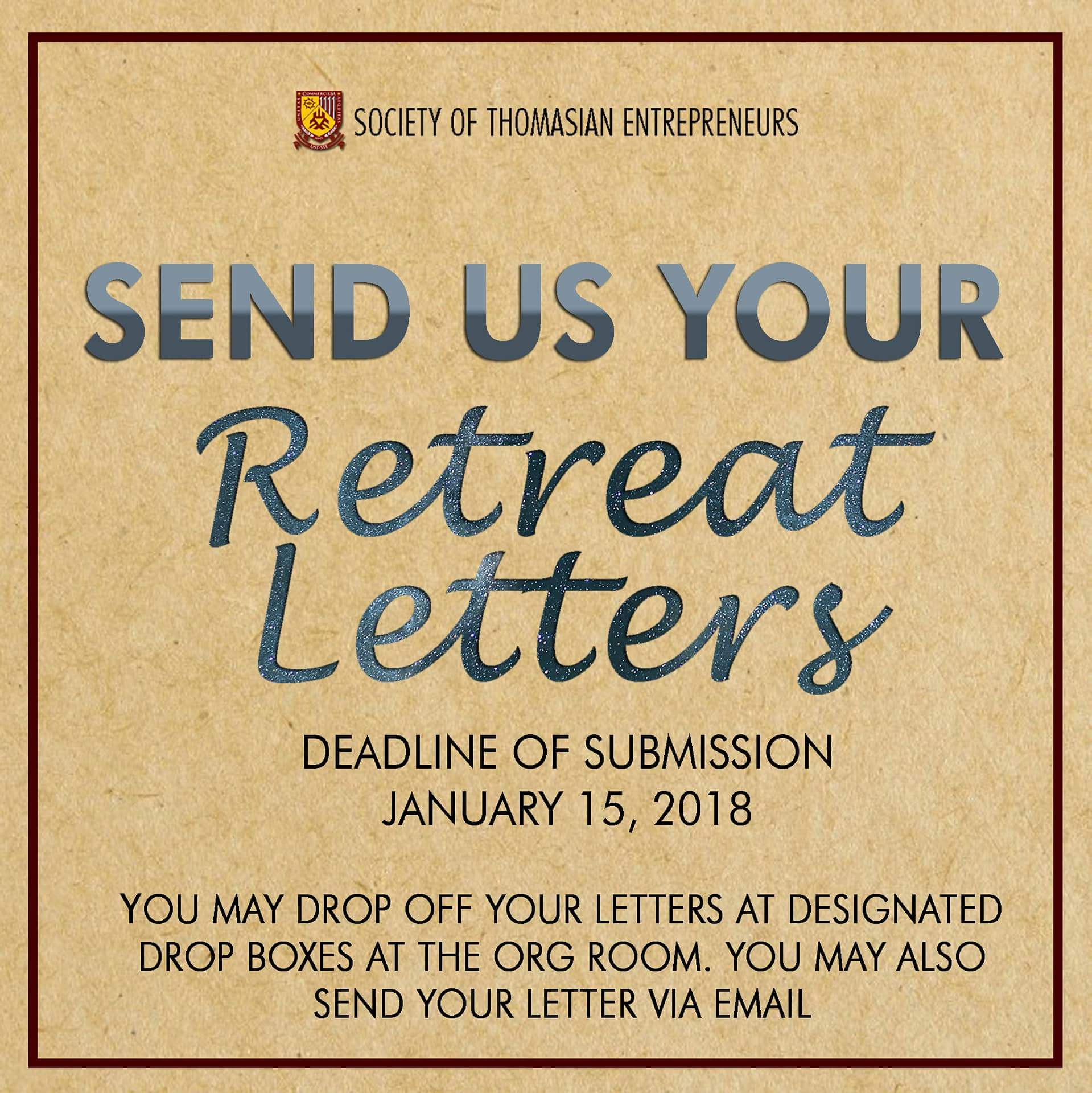 Ust Ste On Twitter Retreat Letters In All Forms Are Accepted If