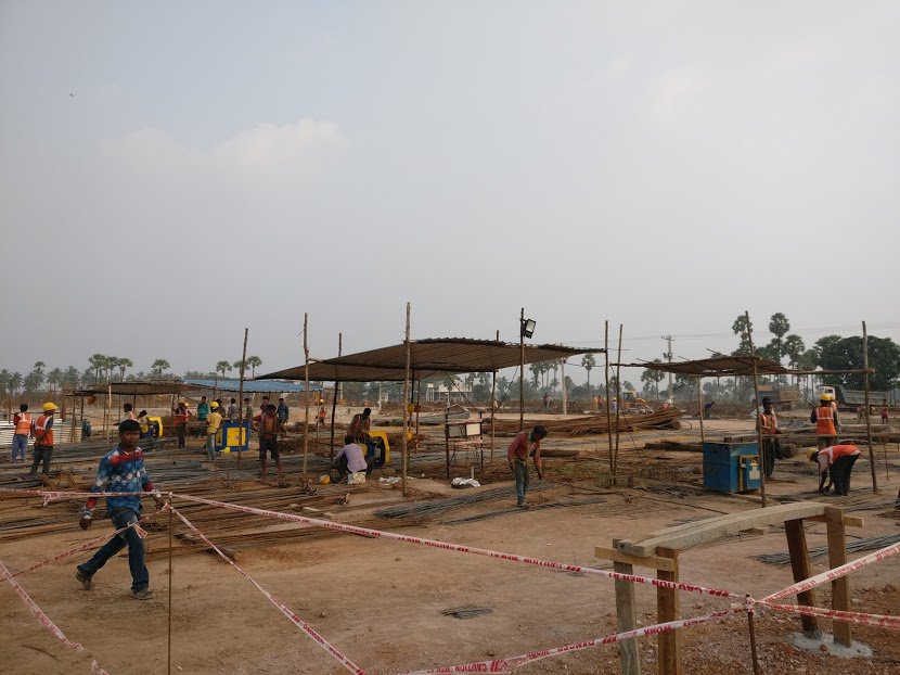 There was a big labour camp setup for the workers of this construction. Labour from UP, Bihar and many parts of the country take part in this.