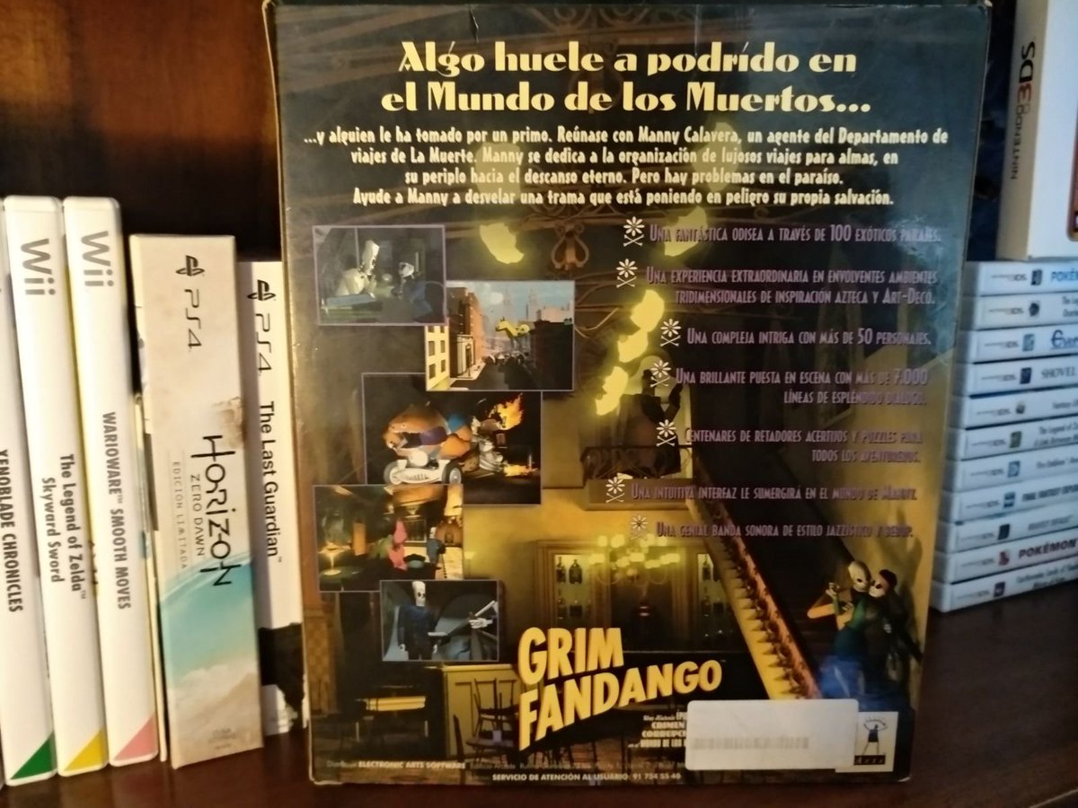 MarioWareInc's tweet photo. Grim Fandango
Plataforma: PC
Género: Aventura Gráfica
Desarrolladora: Lucasarts
Lanzamiento: 1998
Mezcla mitología mexicana y el cine negro de los años 40, con una genial banda sonora inspirada en el Bebop y el Jazz. Diseño a cargo del gran @TimOfLegend
#Mygamecollection https://t.co/Eq3bQRtQKv