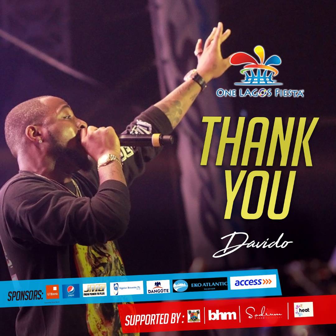 1lagosfiesta's tweet photo. A big thank you to @iam_Davido for giving a fia performance last night. #OneLagosFiesta #Finale #NewYear #Falzthebahdguy #OLF #OLF17 https://t.co/YoiusxC73k