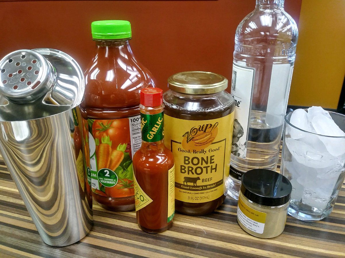 ZoupEatery's tweet photo. Happy new year & happy #NationalBloodyMaryDay! Kick off 2018 with a delicious twist on a classic favorite! Treat your brunch guests to a #brothtail today by adding our Zoup! Good, Really Good Bone Broth to your Bloody Mary recipe. Enjoy! #cocktail #broth #bonebroth #newyear2018 https://t.co/oG455wpTcA