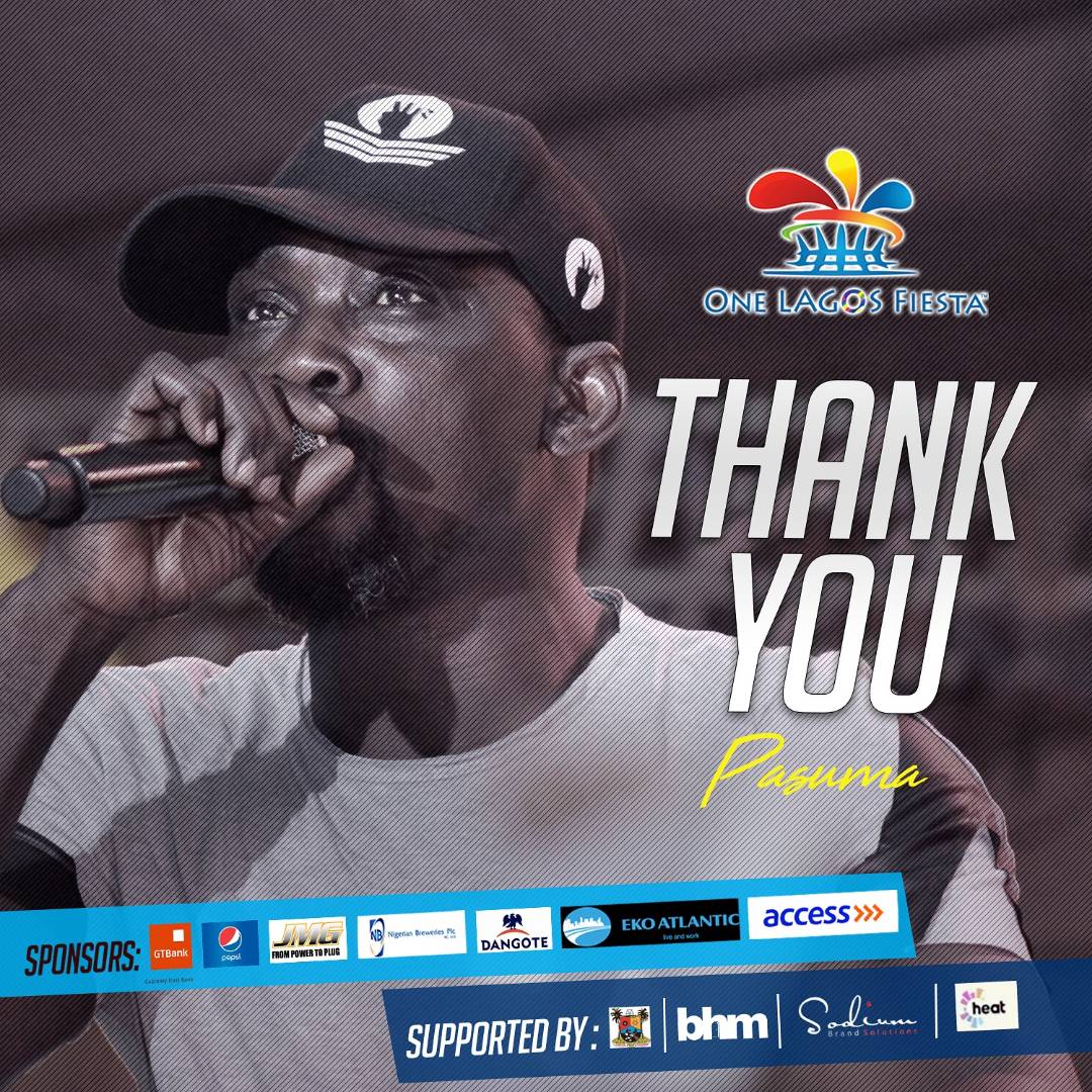 1lagosfiesta's tweet photo. You were wonderful. We appreciate you Pasuma Wonder. #OneLagosFiesta #Finale #NewYear #Falzthebahdguy #OLF #OLF17 https://t.co/mC0GEz2ed8