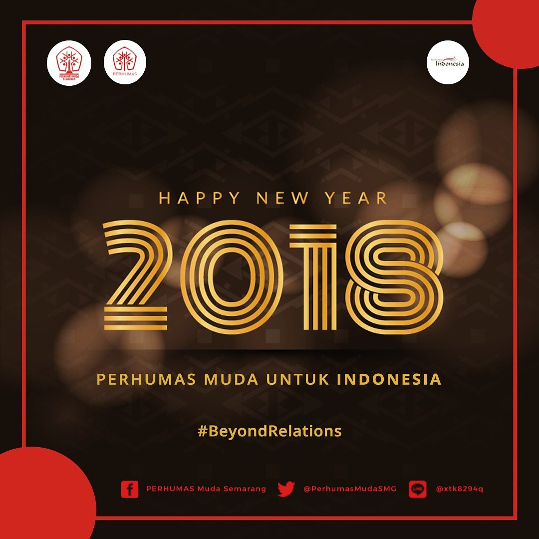 PerhumasMudaSMG's tweet photo. Selamat Tahun Baru 2018. Harapan Kami terciptanya kedamaian, kerukunan dan gotong royong Indonesiaku untuk menyongsong 2018 ini. #IndonesiaBicaraBaik #Semarang #SemarangBicaraBaik #SemarangHebat #BeyondRelations https://t.co/HpxN7weVKD