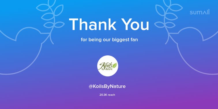 Our biggest fans this week: <a href="/KoilsByNature/">Koils By Nature</a>. Thank you! via sumall.com/thankyou?utm_s…