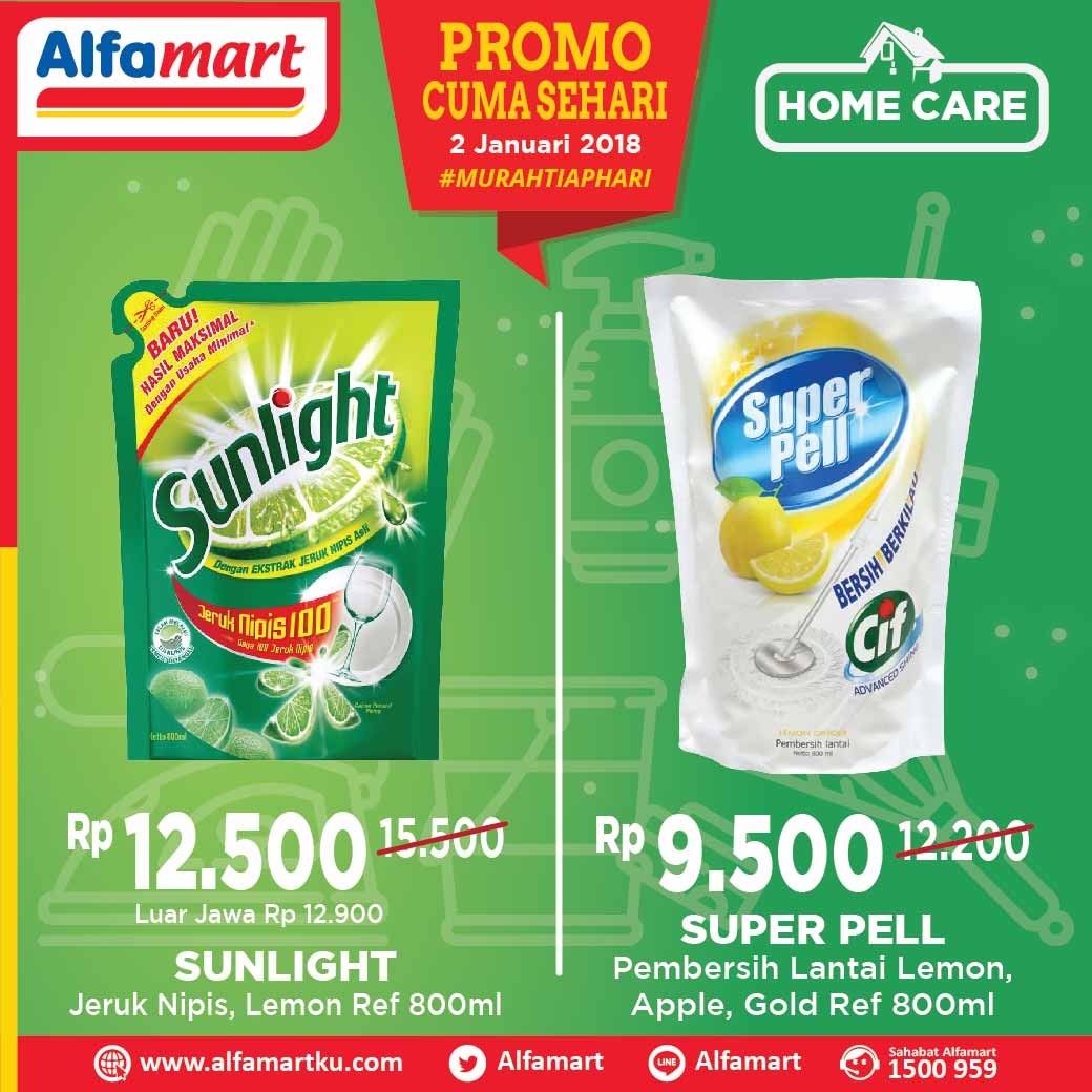 Ayoo jangan sampai ketinggalan Promo Cuma Sehari 2 Januari 2018!! Segera dapatkan di toko Alfamart #MURAHTIAPHARI