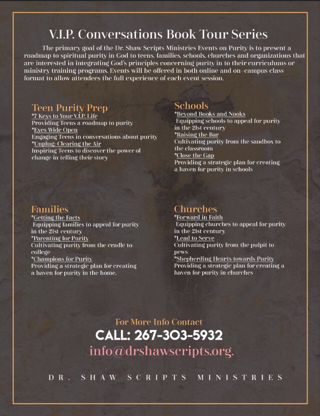 DrShawScripts's tweet image. Announcing: V.I.P. Conversations Book Tour Launch.