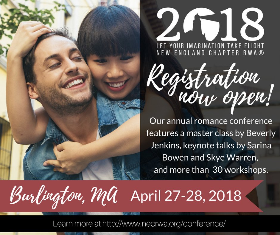NERomWriters's tweet photo. Happy new year! We're excited to announce that registration is now open for our annual conference, which will be held in Burlington, MA, April 27-28, 2018. Register by Feb. 1 to lock in early bird registration rates! https://t.co/dxewxLcz1f https://t.co/MzTcvjiPT4