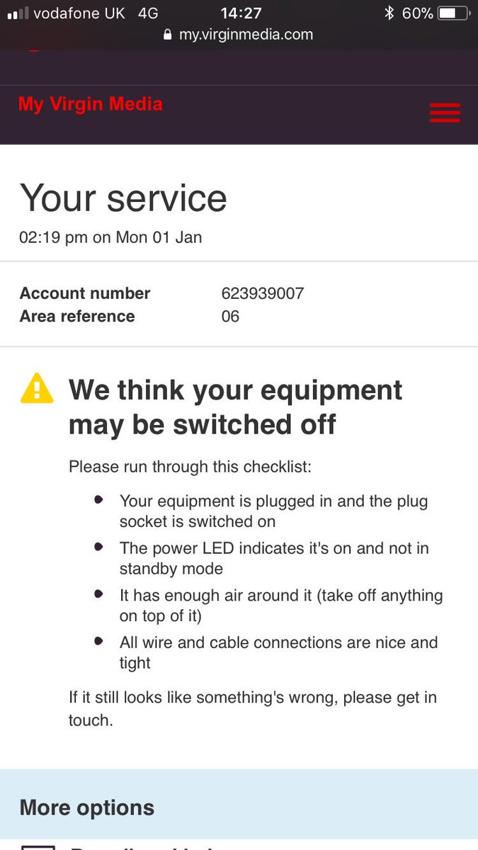 jwt__'s tweet photo. @virginmedia having problems with WiFi, done a test on equipment and this was the result. All of my equipment is on and plugged in https://t.co/UWnREyq1uB