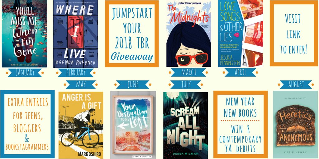 jessnpennington's tweet photo. Our debut year is here so we’re celebrating with a GIVEAWAY🎉 

JUMPSTART YOUR 2018 TBR PILE with (8) contemporary YA debuts!!📚 (2 HC+6 ARC)

ENTER: https://t.co/2zNeOg5cVL

Extra entries for teen readers, book bloggers &amp; bookstagrammers❤️. US only, ends 1/5 at 11:59pm (EST) https://t.co/6IgSVYcjxT