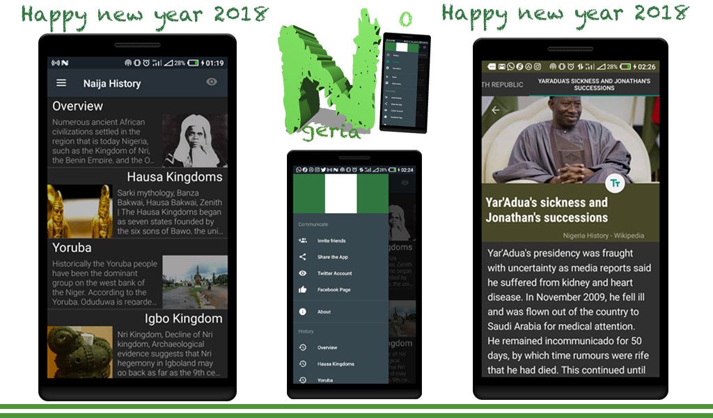 steve111MV's tweet photo. #Naija here is your History. Install here https://t.co/OCrHd90Cx0

#NewYear #Nigeria #Nigerian #nigeriasnewtribe #History #Abuja #Lagos #lagosstate30billionconcert #Ibadan #App #HappyNewYear #Happy2018 #history #BREAKING #live #Africa #NaijaTunes #NaijaMotherland #naijuegos #dev https://t.co/c1GbNYQf5g