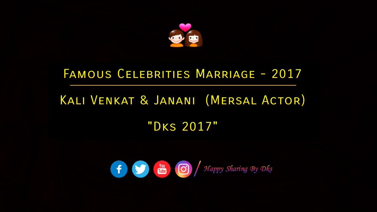 Dksview's tweet photo. ππ #Dks2017 π Famous Celebraties Wedding Moments - 2017 π
π #KaaliVenkat π Janani π
β£οΈ @kaaliactor β£οΈ https://t.co/JZ0Mukgr3a