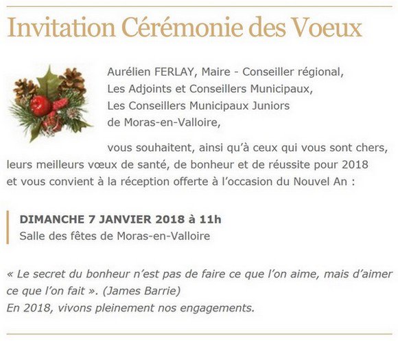 aurelienferlay's tweet photo. Bonne année 2018 ! Mes vœux de vive voix ce dimanche 7 janvier 11h à @MorasenValloire https://t.co/BJckriMjUB