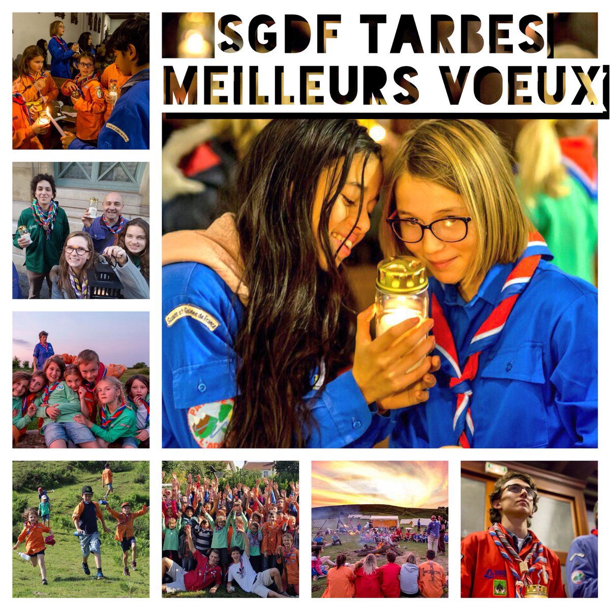 Sgdftarbes1's tweet photo. Le groupe  3ème Pierre Labat de Tarbes des scouts et guides de France vous présente ses meilleurs vœux pour cette nouvelle année.@sgdf @catholique65 @JLuzenko https://t.co/t1bUwHkpnj