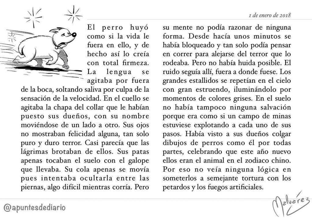 apuntesdediario's tweet photo. 📝 El año del perro
📔🎨: #Diario 1097
#️⃣: #2018 #perro #añonuevo #felizaño #fuegosartificiales
#microcuentoz #microrrelato #microcuentos #apuntesdediario2018
#apuntesdediario #cuento #breve #literatura #relato #texto
#dailysketch #escritodiario https://t.co/HAd722ZAIQ https://t.co/onu0t6Paug