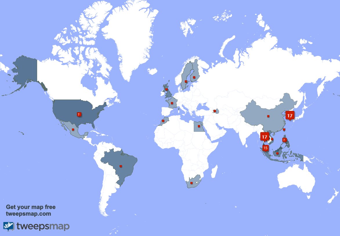 NeungJK_BTS's tweet photo. My followers are in South Korea(15%), Thailand(15%)... Get your map too: https://t.co/7AMcPiIJ1W https://t.co/0scXySVBex