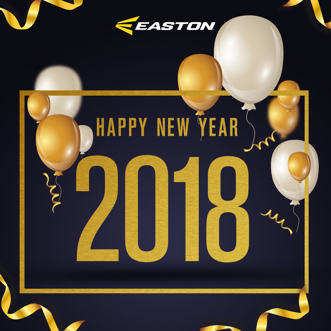 EastonBaseball's tweet photo. May your 2018 be filled with plenty of dingers and dog piles! https://t.co/9gO2WASnHv