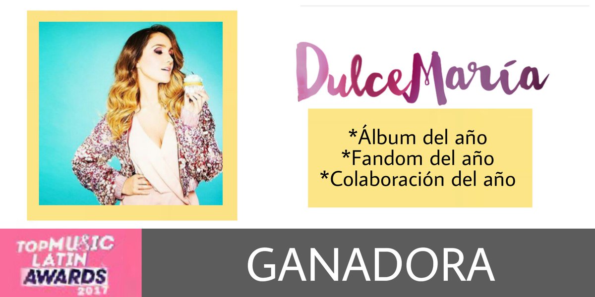 dmesarasst's tweet photo. 🎉🙏Parece que 2018 no pudo haber comenzado mejor🙏🎉

@DulceMaria ganó en: 
- "Prêmio LatinPopeiros"🏆
- En las 3 categorías en "Top Latin Music Awards 2017"🏆🏆🏆

🎉🙏👏🍀¡Felicidades guerrera!🍀👏🙏🎉 https://t.co/Dl3cbgtzjd