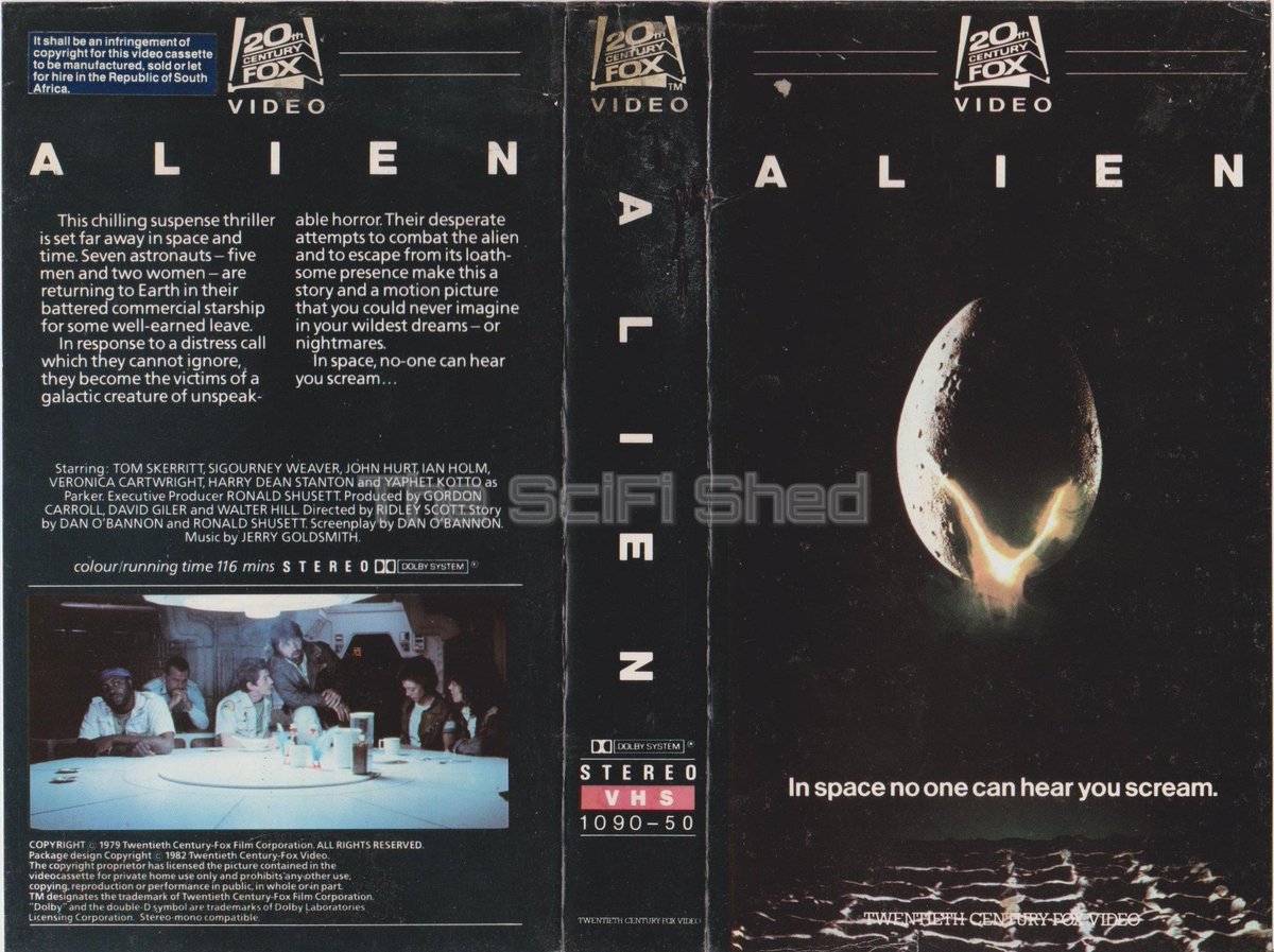 VHSVideoVault's tweet photo. In Space No One Can Hear You Scream.....Alien 1979.
1982 ALIEN Ex-Rental Precert VHS
1987 ALIEN Ex-Rental VHS
Number 33 Of My VHS Archive
#80s #Horror #SciFi #PreCert #VHS #Coverart #Alien #20thCenturyFox #CBSFOX #No33 https://t.co/gIeYGslPGY