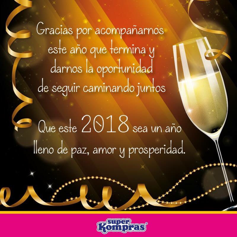 SuperKompras's tweet photo. ¡Feliz 2018! https://t.co/l6ZsRT16s0