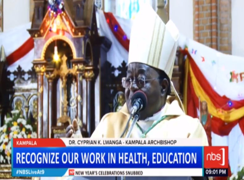 nbstv's tweet image. The Archbishop of Kampala, Dr. Cyprian Kizito Lwanga says it is the responsibility of the religious leaders to guide other leaders when they are doing things the wrong way. Dr. Lwanga says the church cannot keep quiet when political leaders are taking the wrong path. #NBSLiveAt9