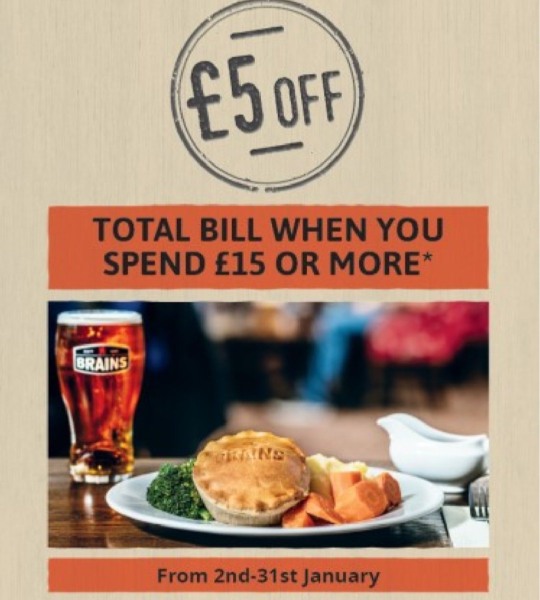 FairwaterCdf's tweet photo. Starting tomorrow, until the 31st Jan, come &amp; enjoy £5 off when you spend £15 or more on our RPF dishes. #vicfood https://t.co/SGTfjKL8rI