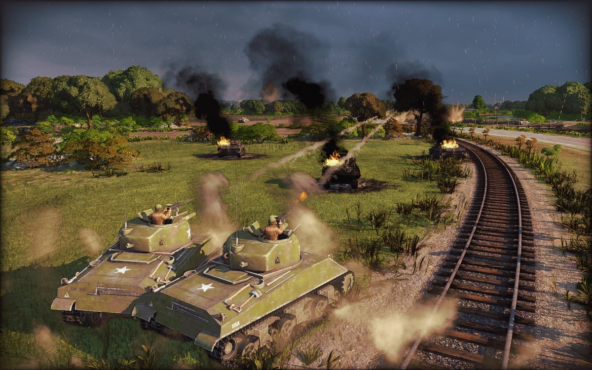 Attila16's tweet photo. To celebrate the New Year 2018, here is my selection of screenshots for the Steel Division: Normandy 44 contest. Thanks for the great games Eugen! 👍 #WinterInNormandy, @eugensystems @steeldivgame https://t.co/KB3729I0Ij