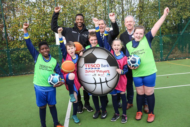 SAFCFoL's tweet photo. NOVEMBER: #SAFC legend Kevin Ball joined @NUFC's Bob Moncur and @NewcastleEagle star Drew Lasker to launch year two of @TB_Community #JuniorPlayers. #FoL2017 #YearInReview2017
https://t.co/c1dwSxOf58 https://t.co/z7mAFFrhXS