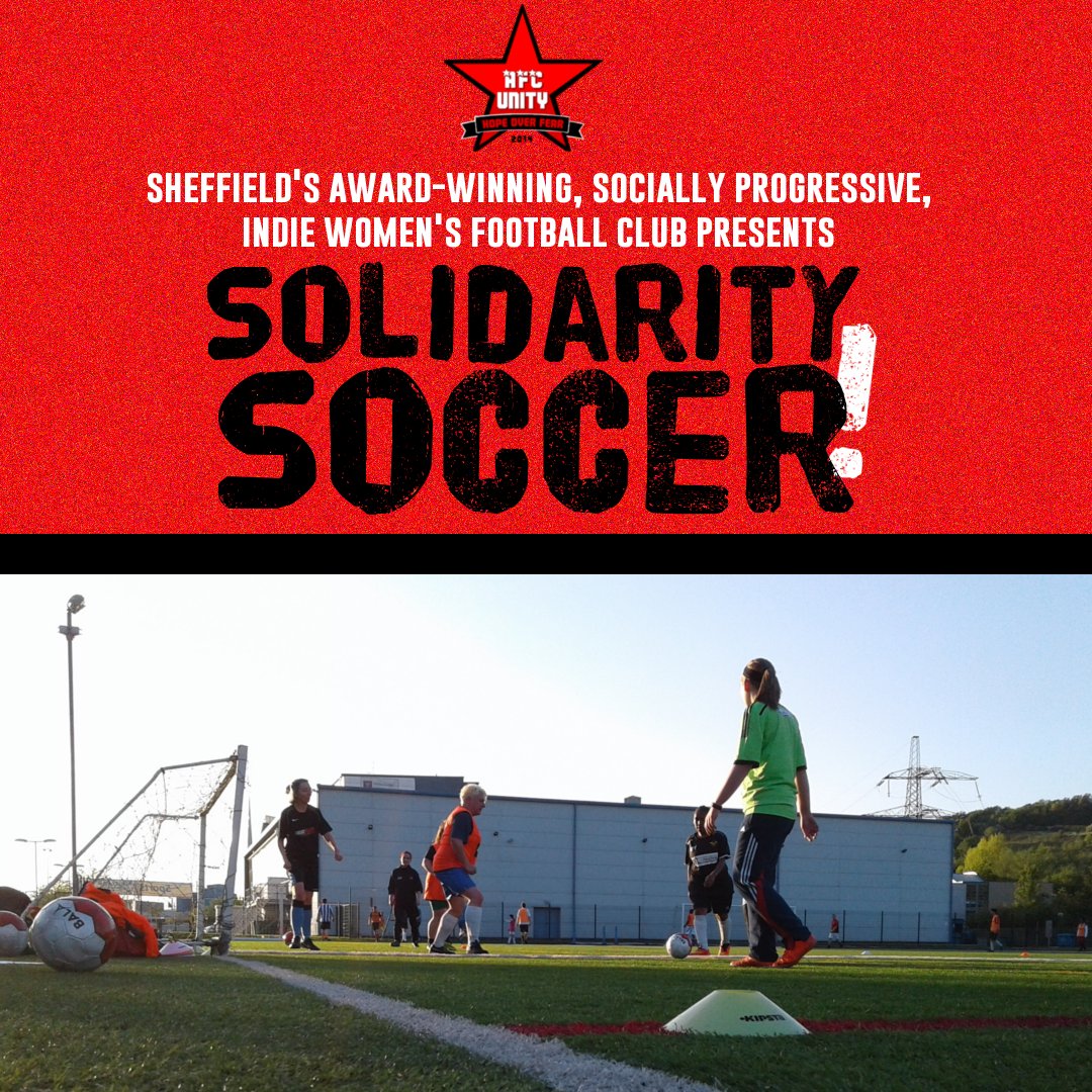 AFCUnity's tweet photo. For women interested in playing football in Sheffield: we engage those who have never kicked a ball before, wanting to return after an injury, regain fitness or just wanting to get more football practice in! Get in touch for more! #InUnity #SolidaritySoccer #SheffieldIsSuper https://t.co/btKewHTVeF