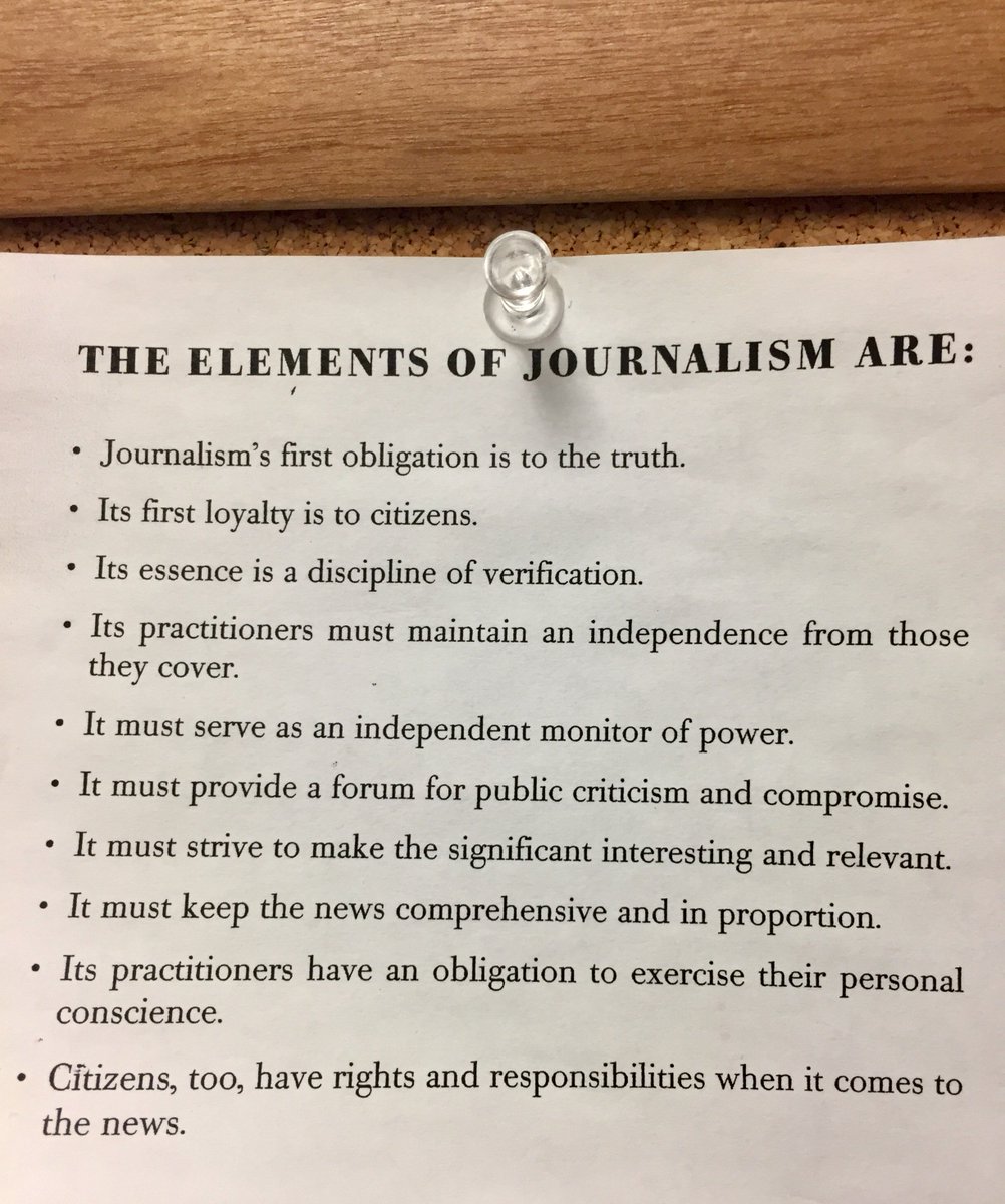 ... speak the #truth, with their book: The Elements of Journalism: What Newspeople Should Know and the Public Should Expectpic.twitter.com/R4AnV2nMvf