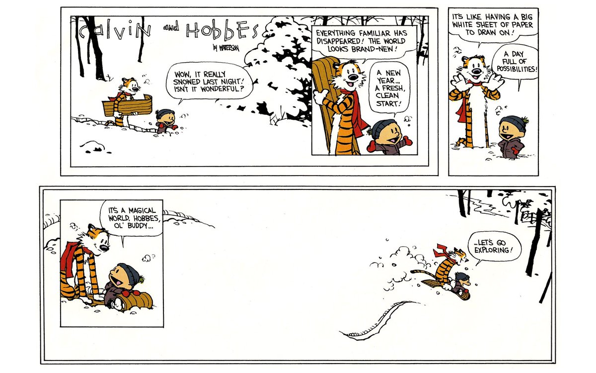 Image result for calvin and hobbes last comic strip
