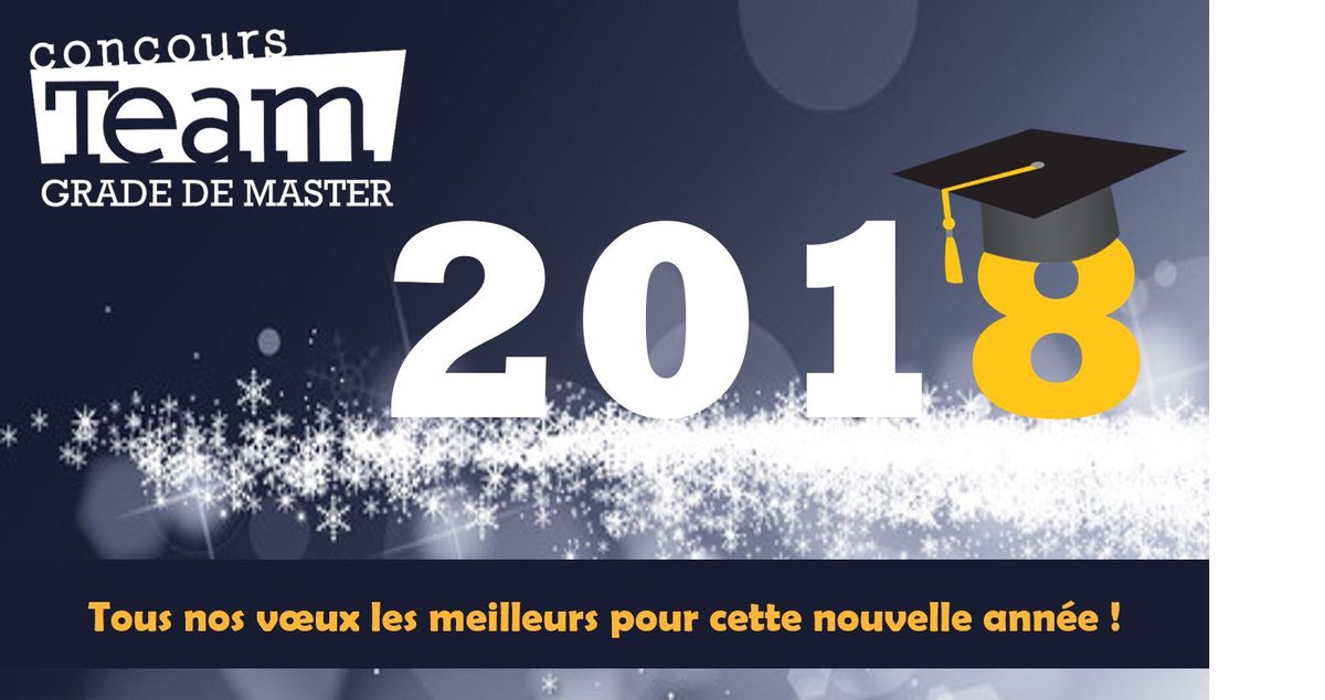 ConcoursTEAM's tweet photo. Le CONCOURS TEAM avec ses 3 Grandes Ecoles Internationales de Commerce et de Management (ICD International Business School, IDRAC Business School et ISTEC) vous souhaitent le meilleur pour l'année 2018 ! https://t.co/4lRkDXUeC8