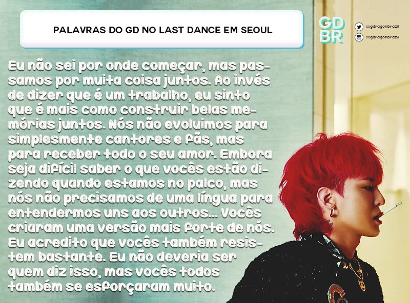 xxgdragonbrazil's tweet image. [TRAD] Palavras do #GDRAGON no LAST DANCE em Seoul!

kr-eng: mystifize