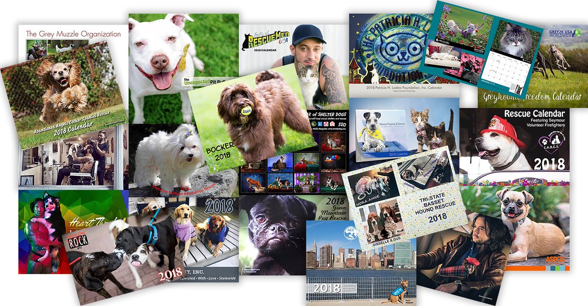 NYCFCI's tweet photo. Still need a 2018 wall calendar for your home or office? Check out these beautiful calendars available from dog and cat rescue and adoption groups! #2018Calendar #2018Calendars #AdoptDontShop https://t.co/s9ZedY3WB5 https://t.co/IK1Ecf2zRf