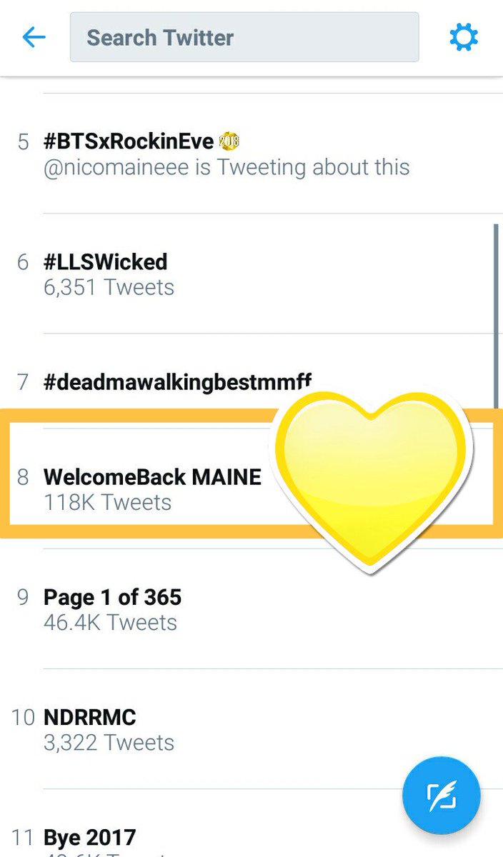 Amaraisb4ck's tweet photo. Trending WelcomeBack Maine 118k Tweets 9:33AM | 010218

@mainedcm 
#MaineMendoza
#WelcoMaine2018 https://t.co/tQB5mmFFJV