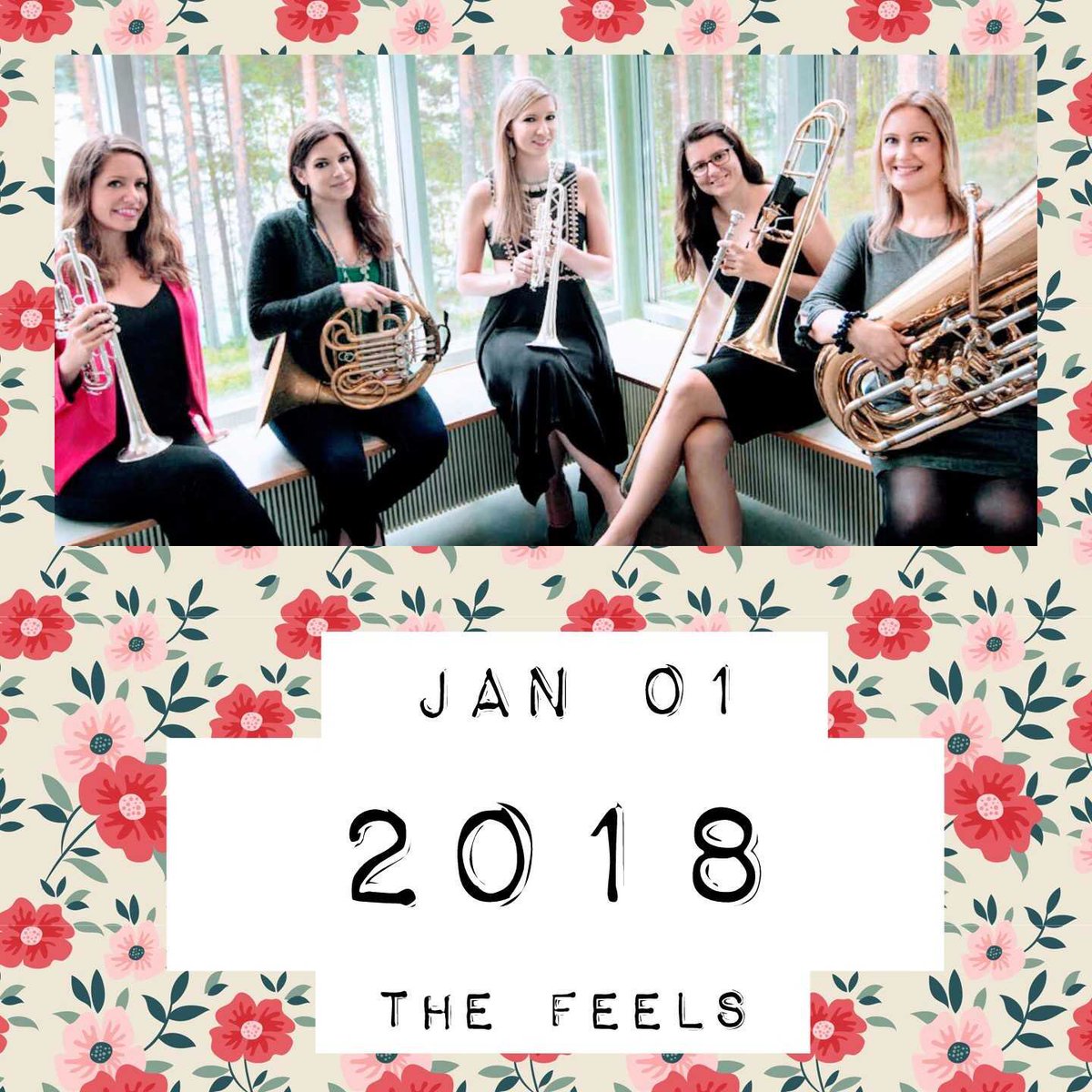 SeraphBrass's tweet photo. Happy new year, friends! 🎉🎺📯🎶#seraphbrass #brassquintet #ladybrass #summitrecords #tourlife #trumpet #trombone #horn #tuba https://t.co/aLH9Ccccfk
