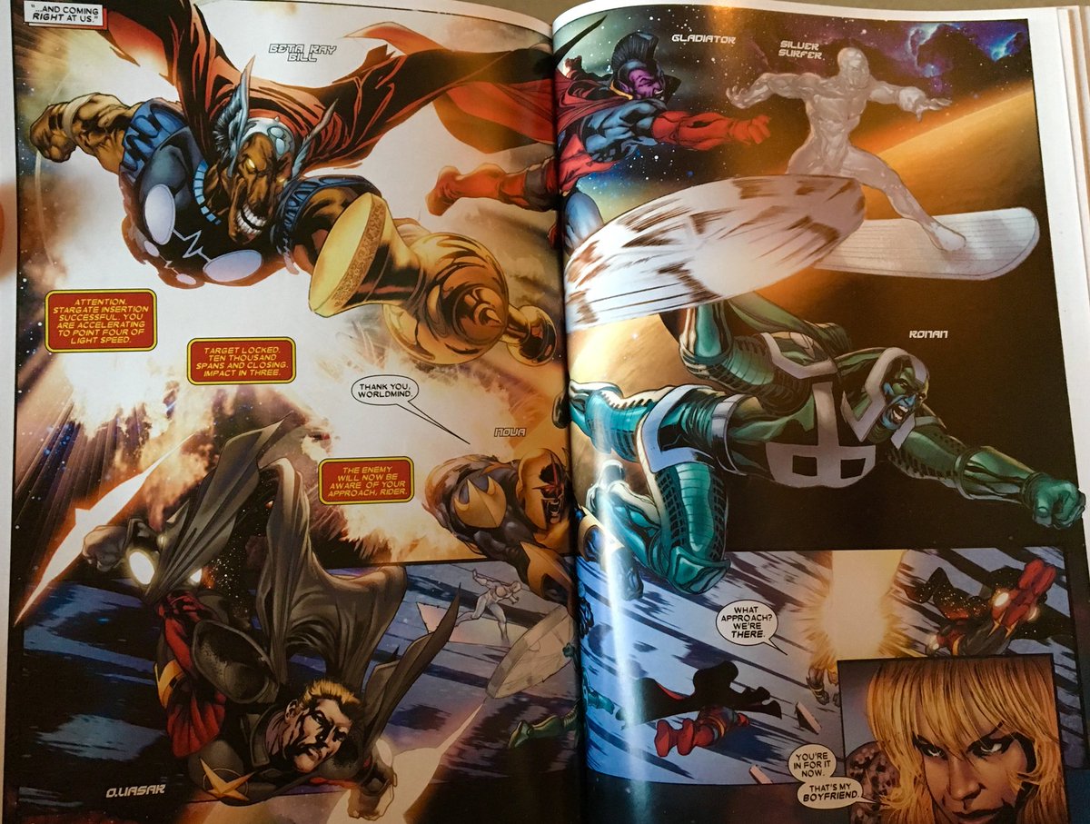 dano_cosmic's tweet photo. Yeesh that is quite a team!  😱#Annihilators #RealmofKings #SilverSurfer #BetaRayBill #Ronan #Nova #Gladiator #Quasar #MarvelCosmic #Thanos #ThanosImperative #MiguelSepulveda🤩👊🏼💥 https://t.co/Y8eW60luiE