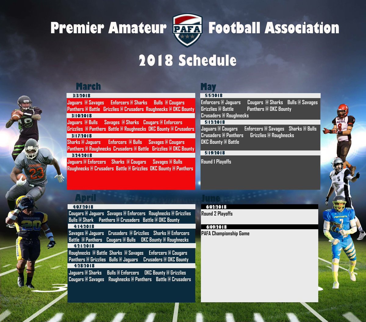 KansasCougars's tweet photo. We have 12 teams. There’s 2 new teams that joined because they want to play against the best. We are still adding teams. You play teams in your conference until the playoffs. We want 3 more teams to get added ASAP! https://t.co/4Fsm99Tl60