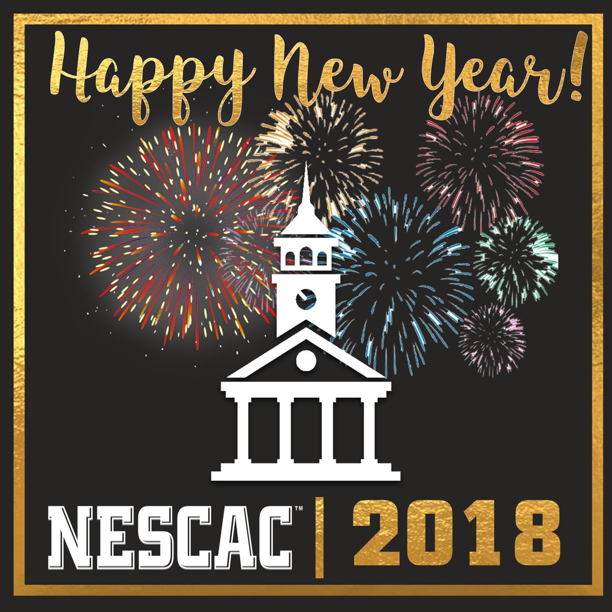 Happy New Year from the #NESCAC! Looking forward to continued academic and athletic success in 2018! #newyear