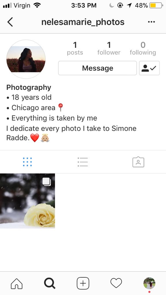 nelesa_marie's tweet photo. Hey everyone,
I finally has the guts to open up a photography account, so I can keep my promise to Simone. Please follow me @ nelesamarie_photos #SmilingforSimone β€οΈ https://t.co/Q3c2bQ9jGO