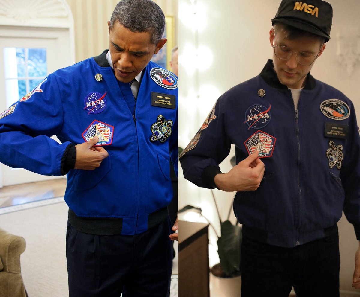 RSPearsonFilm's tweet photo. @NASA @BarackObama #replica jacket! https://t.co/7QXQPCukEd